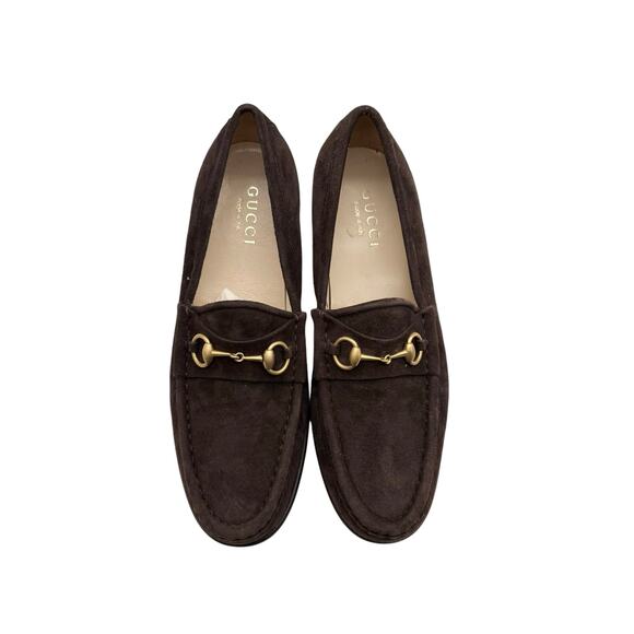 Gucci Horsebit Loafer Suede Brown Men's Shoes Size 38 - Picture 1 of 12